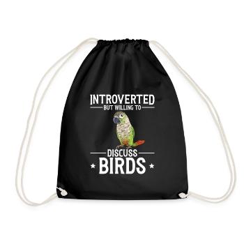 Molina Parakeet Parrot Bird Parakeet - Drawstring Bag - black - Front