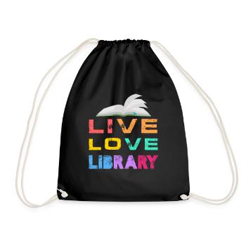 Lecture de livres de bibliothécaire de bibliothèque d’amour en direct - Sac de sport léger - noir - Devant