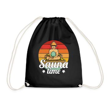 Sauna time Spa Massage Schwitzstube - Turnbeutel - Schwarz - Vorne