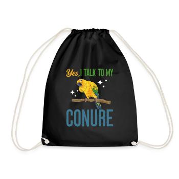 Parakeet Parrot Parakeet Bird - Drawstring Bag - black - Front