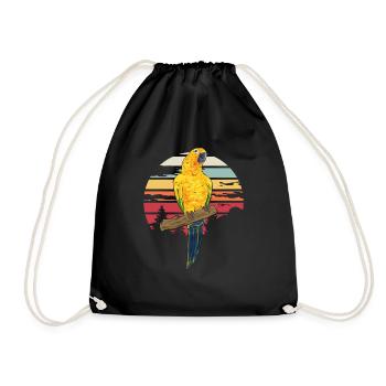 Parakeet Parrot Parakeet Bird - Drawstring Bag - black - Front