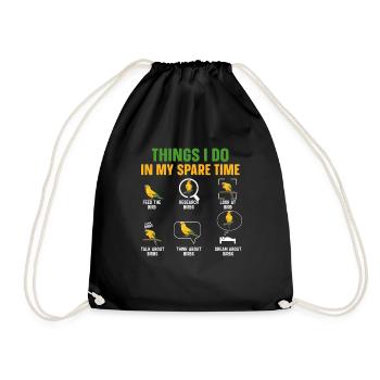 Parakeet Parrot Parakeet Bird - Drawstring Bag - black - Front