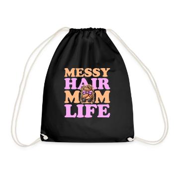 Maman Maman Messy Bun Maman Vie - Sac de sport léger - noir - Devant