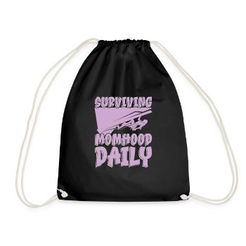 Mom Mom Climbing Climbing Maternity - Drawstring Bag - black - Front