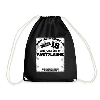 18th Birthday Girl & Boy Guestbook - Drawstring Bag - black - Front