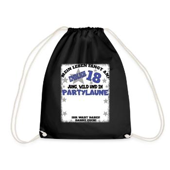 18th Birthday Girl & Boy Guestbook - Drawstring Bag - black - Front