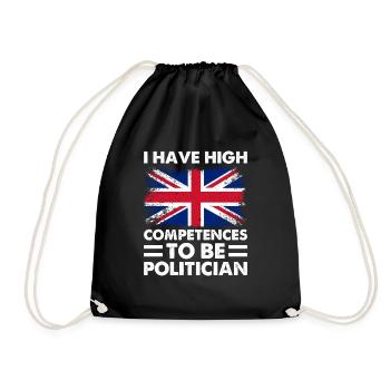 I have high competences to be politician - Drawstring Bag - black - Front