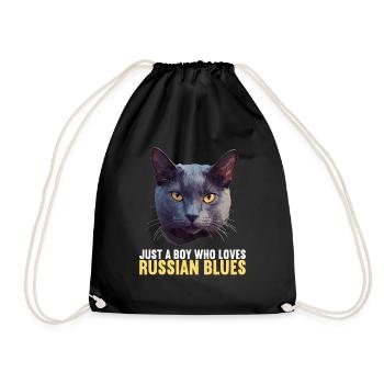 Chat bleu russe Russisch Blau Katze - Sac de sport léger - noir - Devant