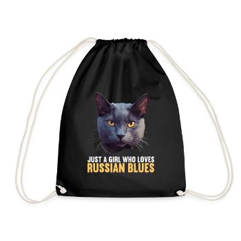 Chat bleu russe Russisch Blau Katze - Sac de sport léger - noir - Devant