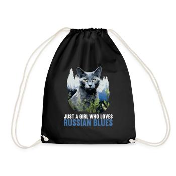 Chat bleu russe Russisch Blau Katze - Sac de sport léger - noir - Devant