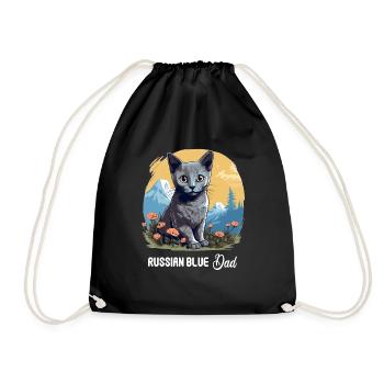 Chat bleu russe Russisch Blau Katze - Sac de sport léger - noir - Devant