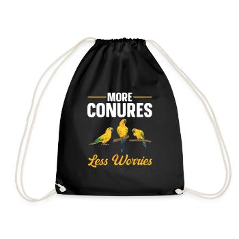 Parakeet Parrot Parakeet Bird - Drawstring Bag - black - Front