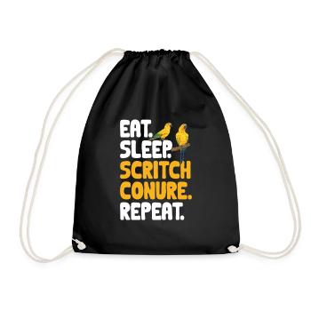 Parakeet Parrot Parakeet Bird - Drawstring Bag - black - Front