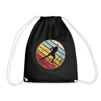 Biathlon Vintage Sports Fan Snow Biathlete Winter S - Drawstring Bag - black - Front