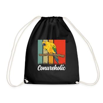 Parakeet Parrot Parakeet Bird - Drawstring Bag - black - Front