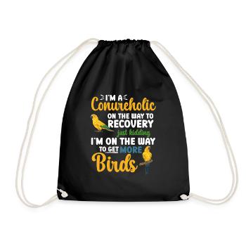Parakeet Parrot Parakeet Bird - Drawstring Bag - black - Front