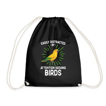 Parakeet Parrot Parakeet Bird - Drawstring Bag - black - Front