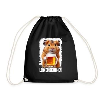 Hamster à la bière délicieuse - Sac de sport léger - noir - Devant