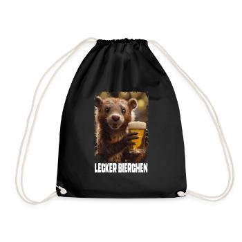 Delicious Beer Marten - Drawstring Bag - black - Front