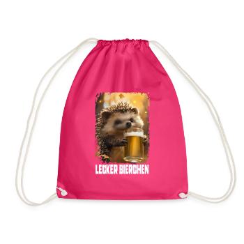 Lecker Bierchen Igel - Turnbeutel - Fuchsia - Vorne
