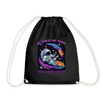 Pizza & Coffee Area - Drawstring Bag - black - Front