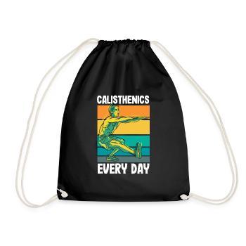 Calisthenics Training Fitness Workout - Drawstring Bag - black - Front