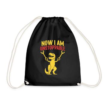Rétro Maintenant je suis imparable Drôle T-Rex Dinosaure - Sac de sport léger - noir - Devant