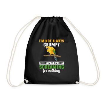Parakeet Parrot Parakeet Bird - Drawstring Bag - black - Front