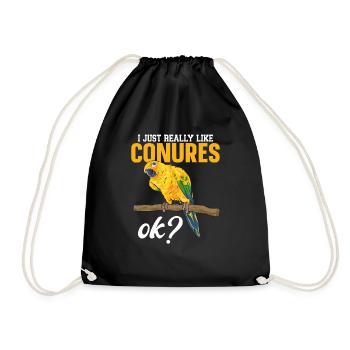 Perruche Perroquet Perruche Oiseau - Sac de sport léger - noir - Devant