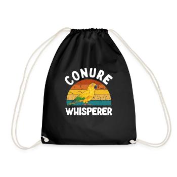 Parakeet Parrot Parakeet Bird - Drawstring Bag - black - Front