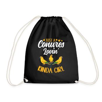 Parakeet Parrot Parakeet Bird - Drawstring Bag - black - Front