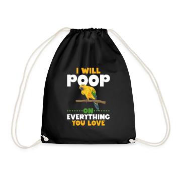 Parakeet Parrot Parakeet Bird - Drawstring Bag - black - Front