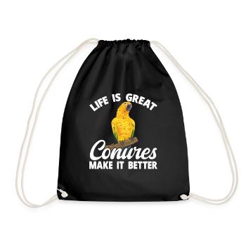 Parakeet Parrot Parakeet Bird - Drawstring Bag - black - Front