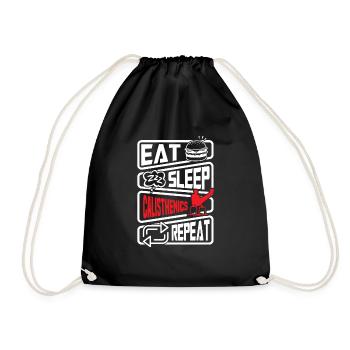 Calisthenics Training Fitness Workout - Drawstring Bag - black - Front