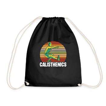 Calisthenics Training Fitness Workout - Drawstring Bag - black - Front