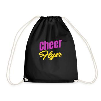 Cheer Flyer Funny Football Backspot Tumbling - Drawstring Bag - black - Front