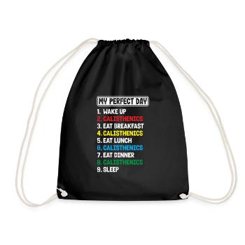 Calisthenics Training Fitness Workout - Drawstring Bag - black - Front