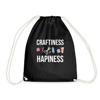 Crafts, Happiness, Pottery, Scrapbooking, Painter, Pottery - Drawstring Bag - black - Front