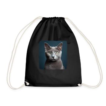 Chat bleu russe Russisch Blau Katze - Sac de sport léger - noir - Devant