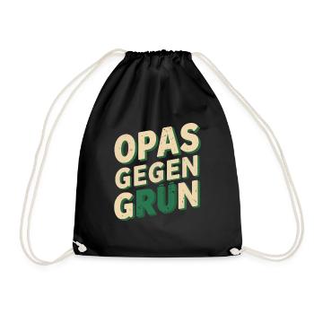 OPAS GEGEN GRÜN Grüne nein Danke - Turnbeutel - Schwarz - Vorne