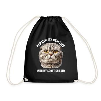 Scottish Fold Kätzchen Scottish Fold Katze - Turnbeutel - Schwarz - Vorne