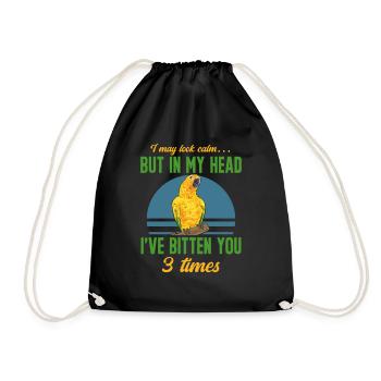 Parakeet Parrot Parakeet Bird - Drawstring Bag - black - Front