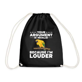 Parakeet Parrot Parakeet Bird - Drawstring Bag - black - Front