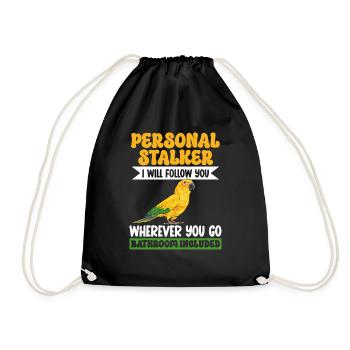 Parakeet Parrot Parakeet Bird - Drawstring Bag - black - Front