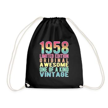 Edition limitée depuis 1958 Anniversaire Millésime 1958 - Sac de sport léger - noir - Devant