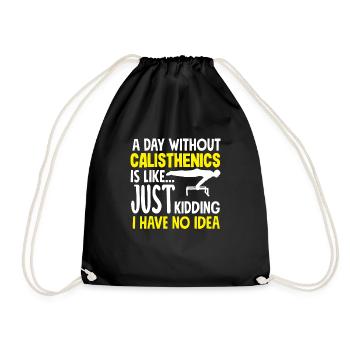 Calisthenics Training Fitness Workout - Drawstring Bag - black - Front