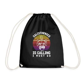 Calisthenics Training Fitness Workout - Drawstring Bag - black - Front