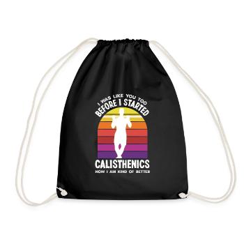 Calisthenics Training Fitness Workout - Drawstring Bag - black - Front