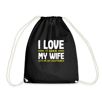 Calisthenics Training Fitness Workout - Drawstring Bag - black - Front