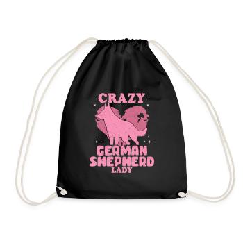 Crazy German Shepherd Lady Dog Mom Puppy Owner - Turnbeutel - Schwarz - Vorne